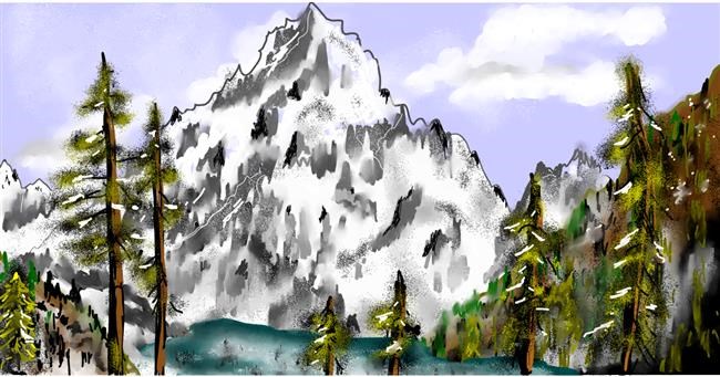 Drawing of Mountain by Eclat de Lune