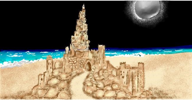 Drawing of Sand castle by Eclat de Lune