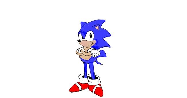 Drawing of Sonic the hedgehog by XD