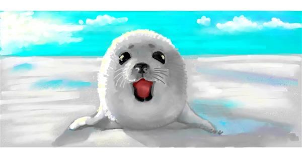 cute seal drawing step by step
