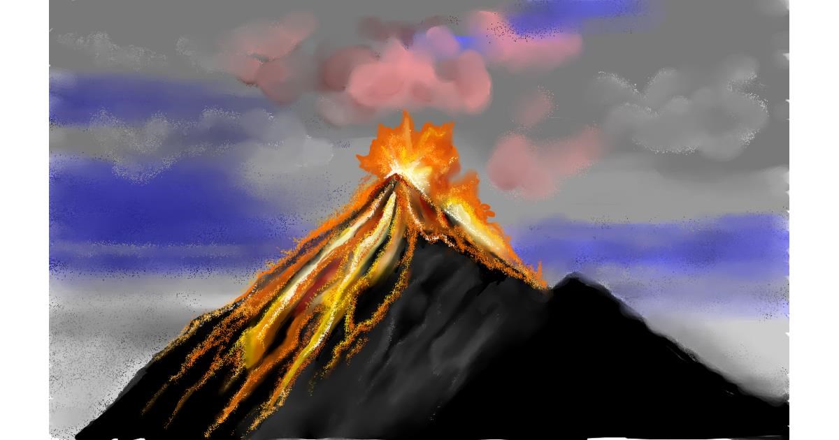 Drawing of Volcano by Tim Drawize Gallery!