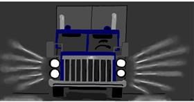 Drawing of Truck by Swimmer 