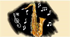 Drawing of Saxophone by Eclat de Lune