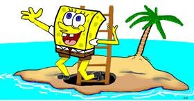 Drawing of Spongebob by Swimmer 