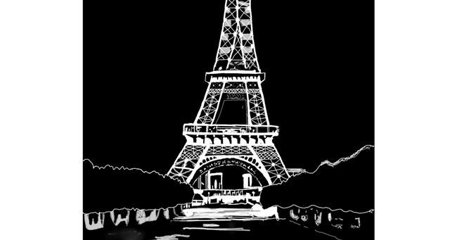 Drawing of Eiffel Tower by ImagineBastille