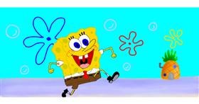 Drawing of Spongebob by shamma