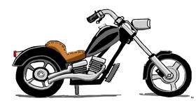 Drawing of Motorbike by Swimmer 