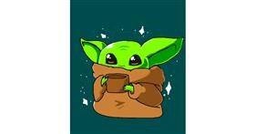 Drawing of Baby Yoda by Fries🥂