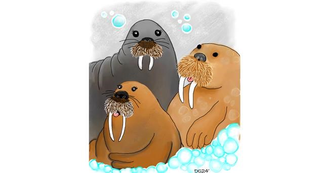 Drawing of Walrus by GreyhoundMama