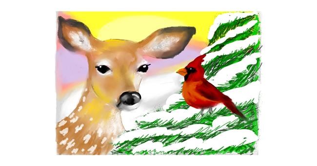 Drawing of Deer by DebbyLee