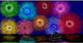 Drawing of Fireworks by Eclat de Lune