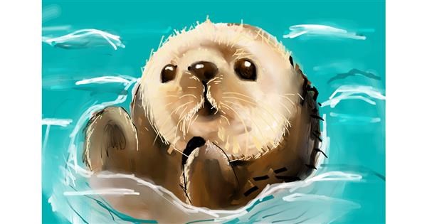 cute baby otter drawing