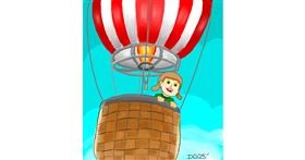 Drawing of Hot air balloon by GreyhoundMama