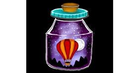 Drawing of Hot air balloon by Nuzha