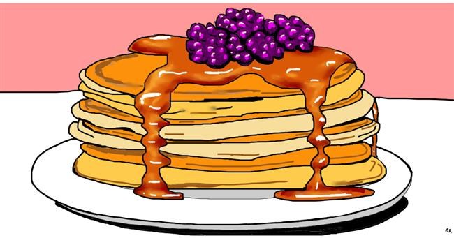 Drawing of Pancakes by Swimmer 