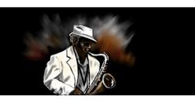 Drawing of Saxophone by Chaching