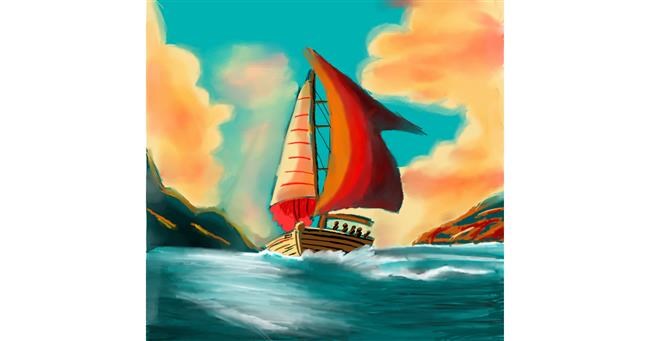 Drawing of Sailboat by Aprix