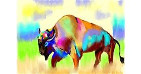 Drawing of Bison by Deki