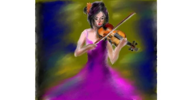 Drawing of Violin by Yasi