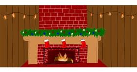 Drawing of Fireplace by Gaby