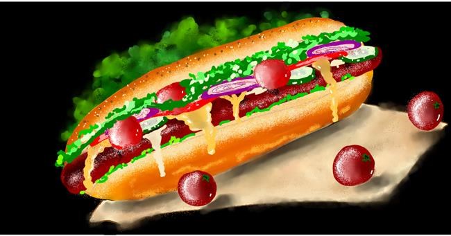 Drawing of Hotdog by Eclat de Lune