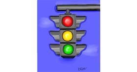 Drawing of Traffic light by GreyhoundMama