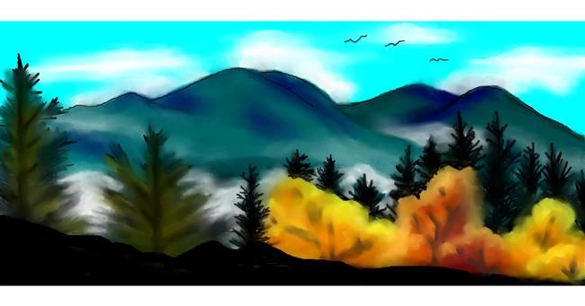 Drawing of Mountain by DebbyLee