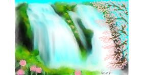 Drawing of Waterfall by Wizard