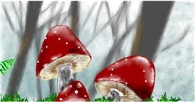 Drawing of Mushroom by Eclat de Lune