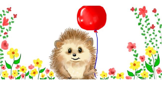 Drawing of Hedgehog by DebbyLee