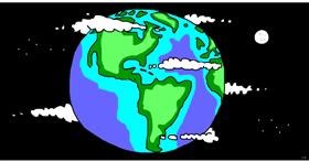 Drawing of Earth by Swimmer 