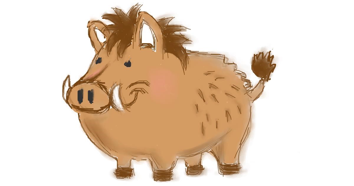 Drawing of Wild boar by InessaC - Drawize Gallery!