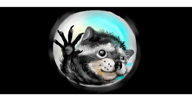 Drawing of Raccoon by Lo_der