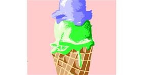 Drawing of Ice cream by Pixel art