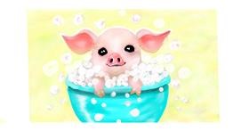 Drawing of Pig by DebbyLee