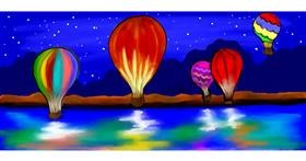 Drawing of Hot air balloon by DebbyLee