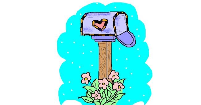 Drawing of Mailbox by Rain