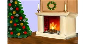 Drawing of Fireplace by Grissyy