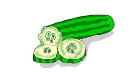 Drawing of Cucumber by Rain