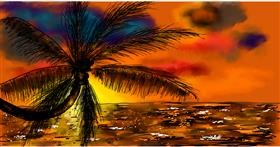 Drawing of Palm tree by Eclat de Lune