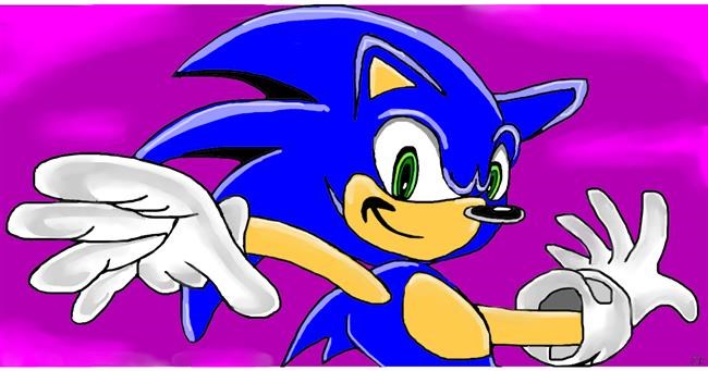 Drawing of Sonic the hedgehog by Swimmer 