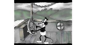 Drawing of Mickey Mouse by emrys