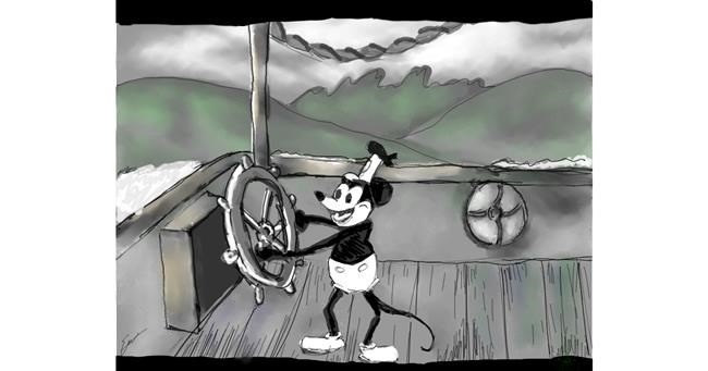 Drawing of Mickey Mouse by emrys