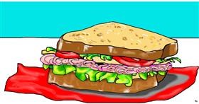 Drawing of Sandwich by Swimmer 