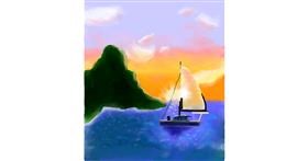 Drawing of Sailboat by Lovecatx