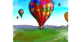 Drawing of Hot air balloon by Lanna