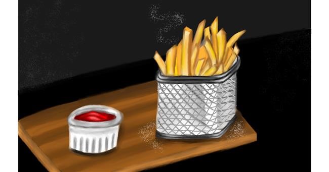 Drawing of French fries by Aminich