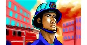 Drawing of Firefighter by Herbert