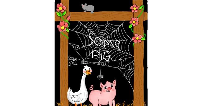 Drawing of Spider web by GreyhoundMama