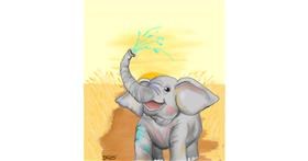 Drawing of Elephant by GreyhoundMama